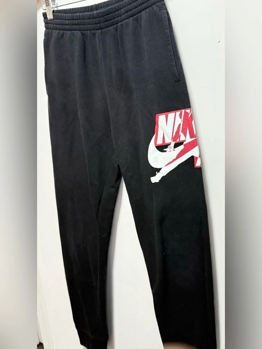 Nike Black Sweatpants with Red and White Logo